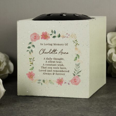 Personalised floral memorial vase