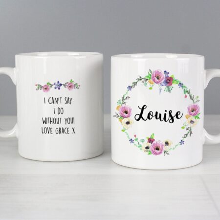 Personalised Floral Mug: 4 - Mugs By Gift Moments