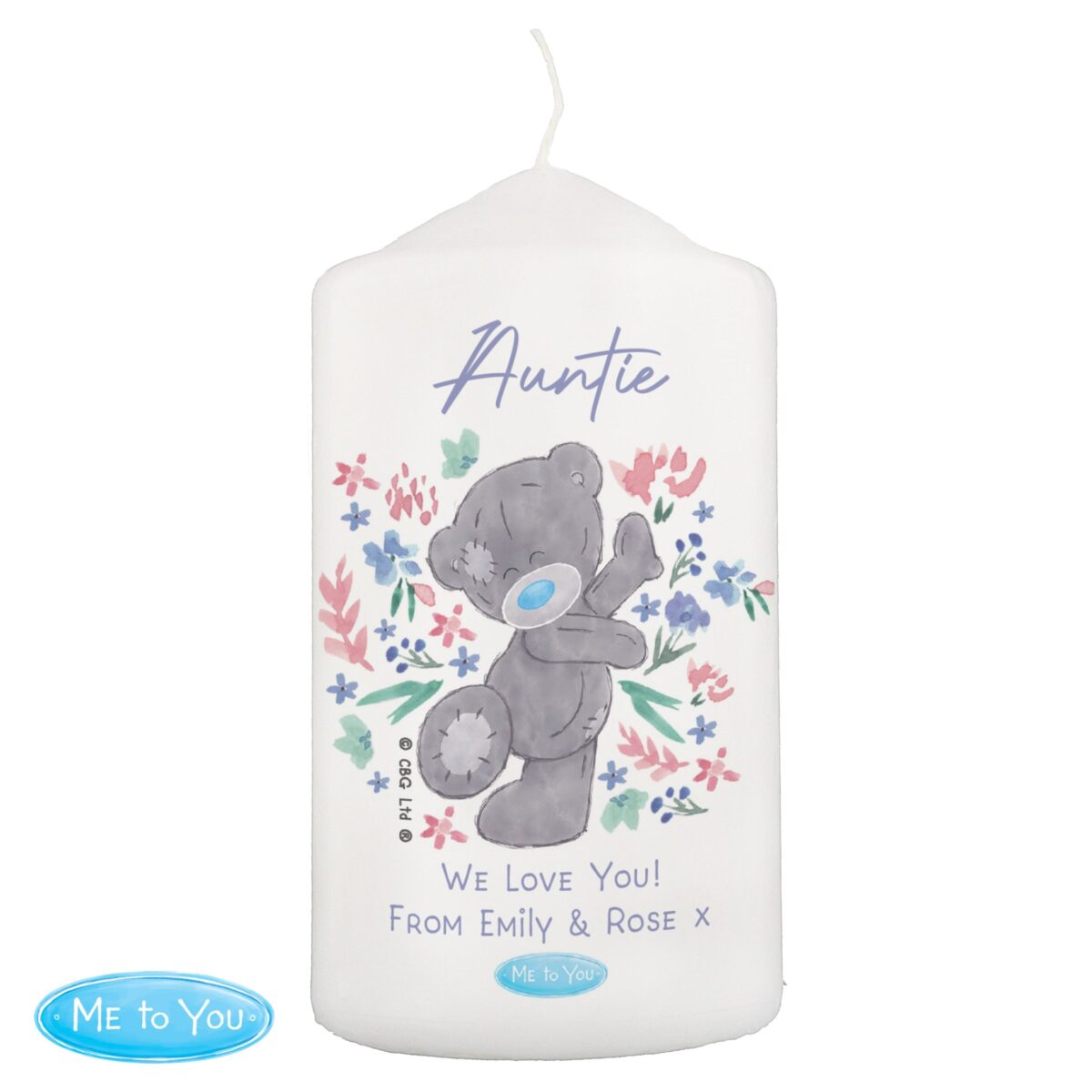 Personalised Me To You Floral Pillar Candle: 5 - Candles