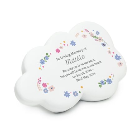 Personalised floral resin memorial cloud