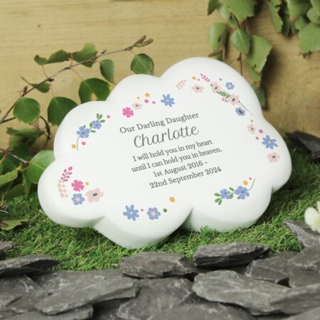 Personalised floral resin memorial cloud