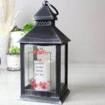 Personalised Floral Rustic Black Lantern: 1 - LED Lighting By Gift Moments