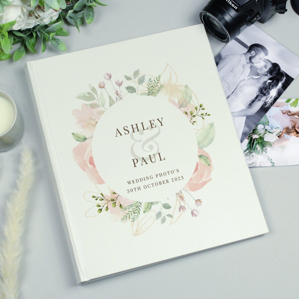 Personalised Floral Traditional Photo Album: 7 - Photo Albums By Gift Moments