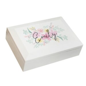 Personalised Floral Wooden Jewellery Box: 6 - Jewellery Boxes By Gift Moments