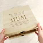 Personalised Floral Wooden Keepsake Box: 1 - Keepsake Boxes By Gift Moments