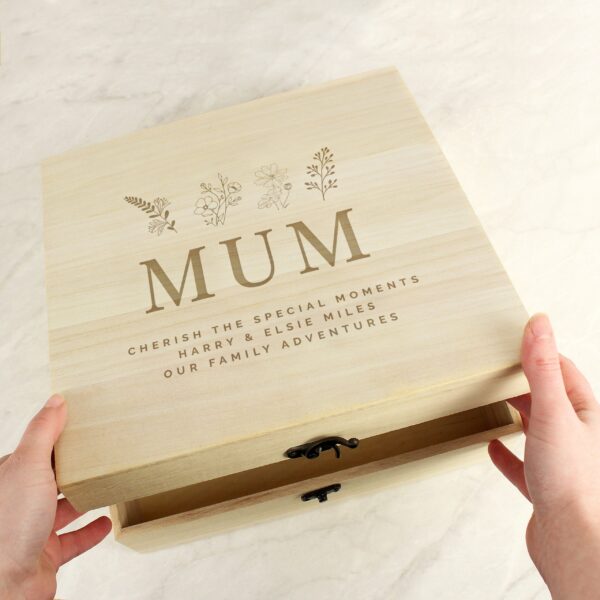 Personalised Floral Wooden Keepsake Box: 1 - Keepsake Boxes By Gift Moments