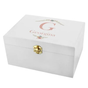 Personalised Floral Wooden Keepsake Box: 4 - Keepsake Boxes By Gift Moments
