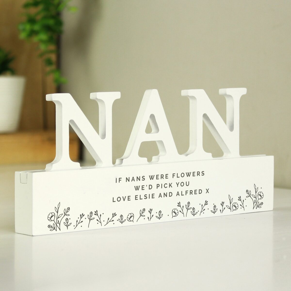 Personalised Floral Wooden Nan Ornament: 1 - Ornaments By Gift Moments