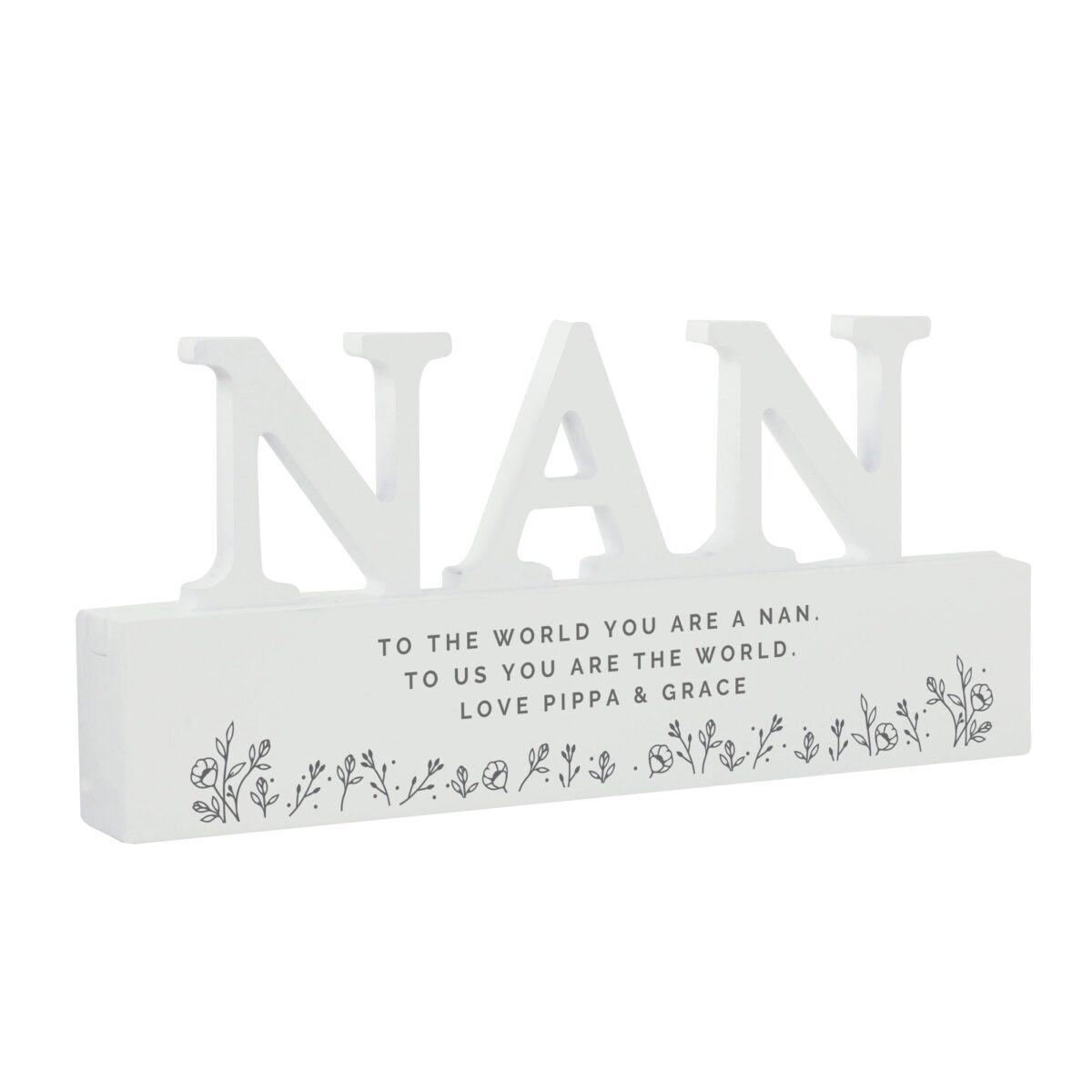 Personalised Floral Wooden Nan Ornament: 5 - Ornaments By Gift Moments