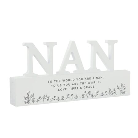 Personalised Floral Wooden Nan Ornament: 5 - Ornaments By Gift Moments