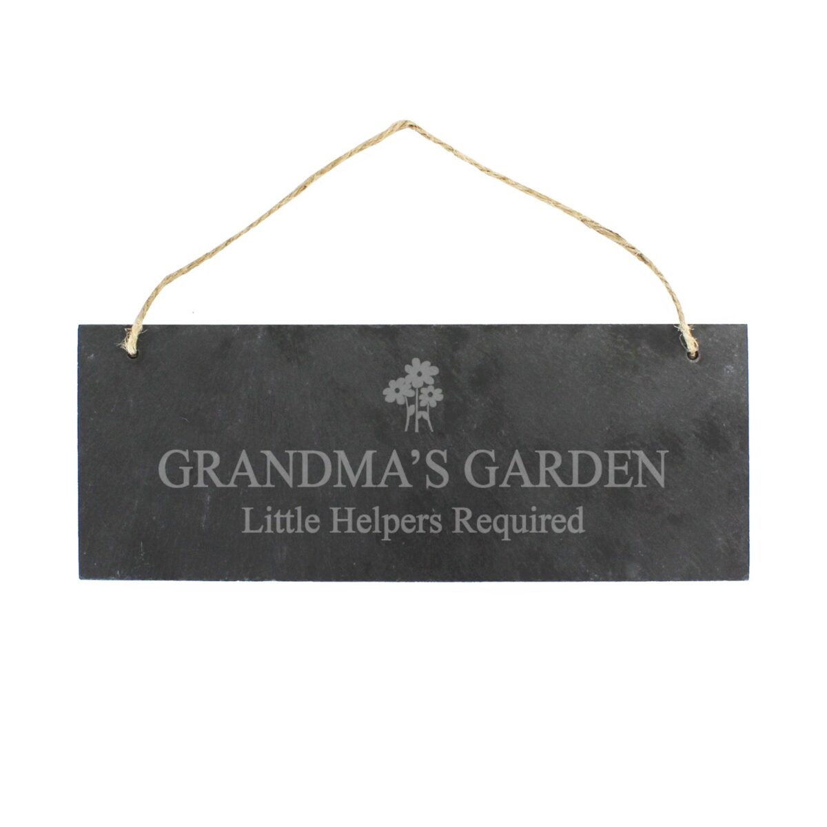 Personalised flower motif hanging slate plaque