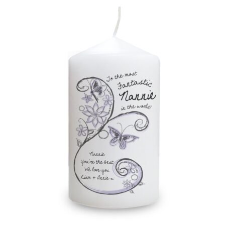 Personalised Flower Pattern Pillar Candle: 2 - Candles By Gift Moments