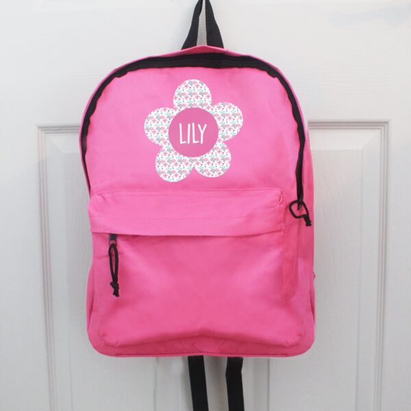 Personalised Flower Pink Backpack: 2 - Kids Bags By Gift Moments