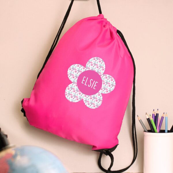 Personalised Flower Pink Kit Bag: 1 - Kids Bags By Gift Moments