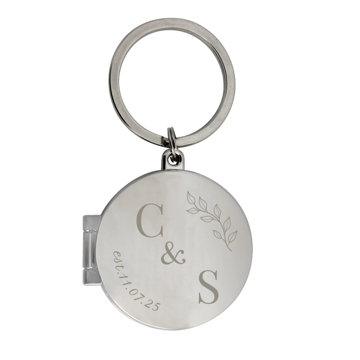 Personalised Foliage Couples Photo Keyring: 5 - Keyrings By Gift Moments