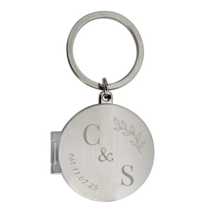 Personalised Foliage Couples Photo Keyring: 5 - Keyrings By Gift Moments