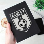 Personalised Football Badge Black Notebook: 1 - Notebooks By Gift Moments