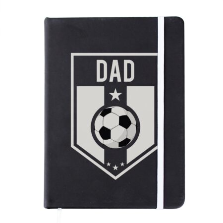 Personalised football badge black notebook