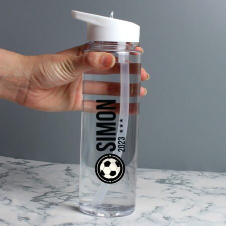 Personalised football badge water bottle