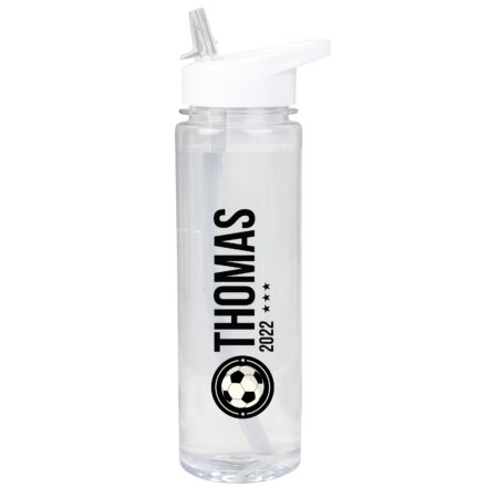 Personalised football badge water bottle