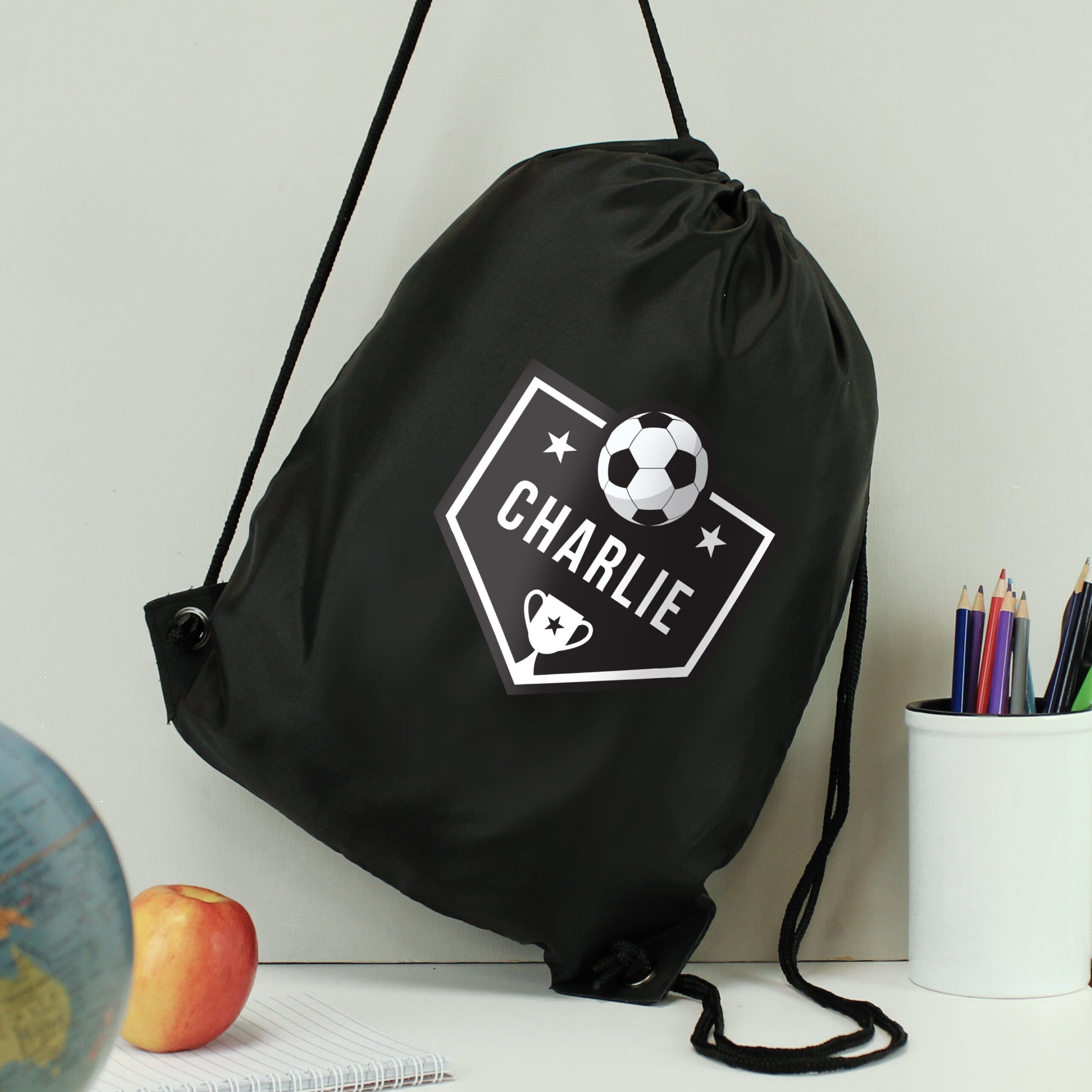 Personalised Football Black Kit Bag: 1 - Kids Bags By Gift Moments