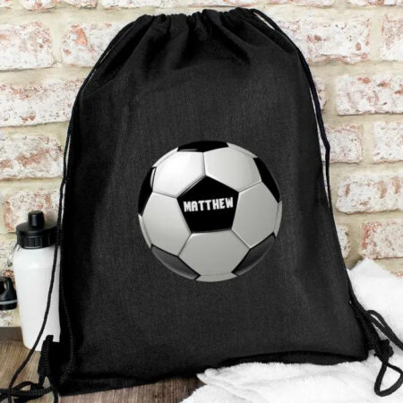 Personalised Football Black Kit Bag: 2 - Kids Bags By Gift Moments