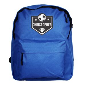 Personalised Football Blue Backpack: 4 - Kids Bags By Gift Moments