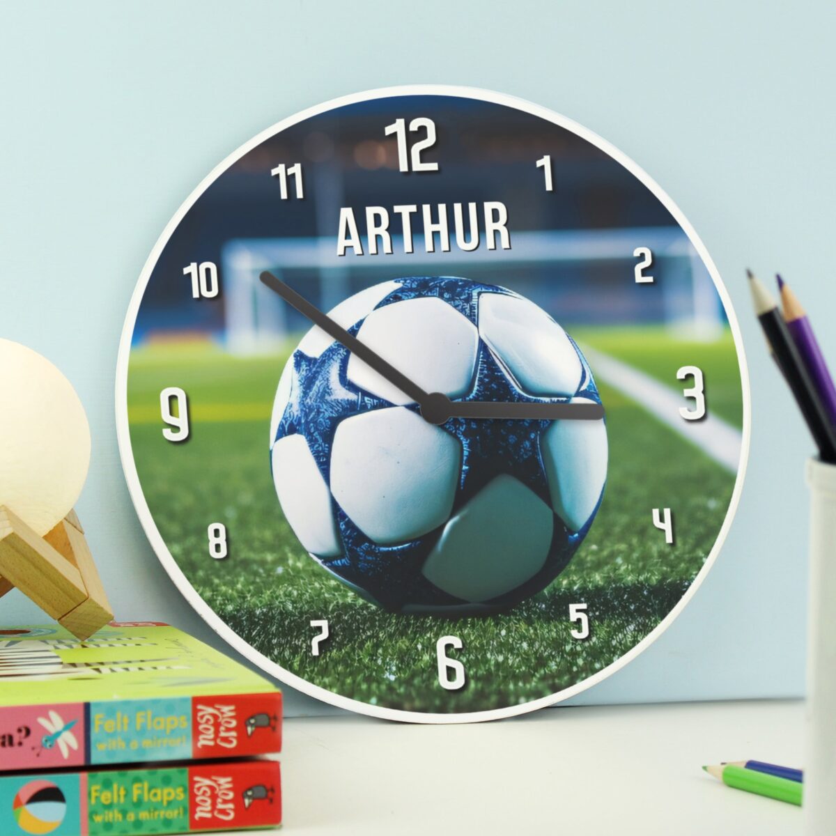 Personalised football childrens wall clock