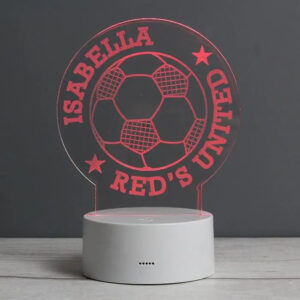 Personalised Football LED Colour Changing Desk Night Light: 4 - LED Lighting By Gift Moments