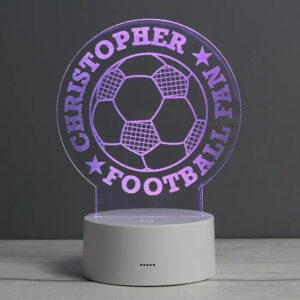 Personalised Football LED Colour Changing Desk Night Light: 7 - LED Lighting By Gift Moments