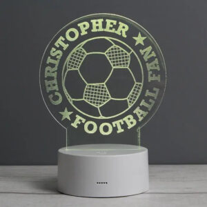 Personalised Football LED Colour Changing Desk Night Light: 6 - LED Lighting By Gift Moments