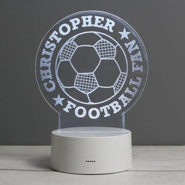 Personalised Football LED Colour Changing Desk Night Light: 1 - LED Lighting By Gift Moments