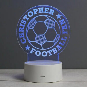 Personalised Football LED Colour Changing Desk Night Light: 3 - LED Lighting By Gift Moments