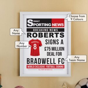 Personalised Football News Framed Prints: 4 - Framed Prints By Gift Moments
