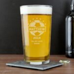 Personalised Football Pint Glass: 1 - Beer Glasses By Gift Moments