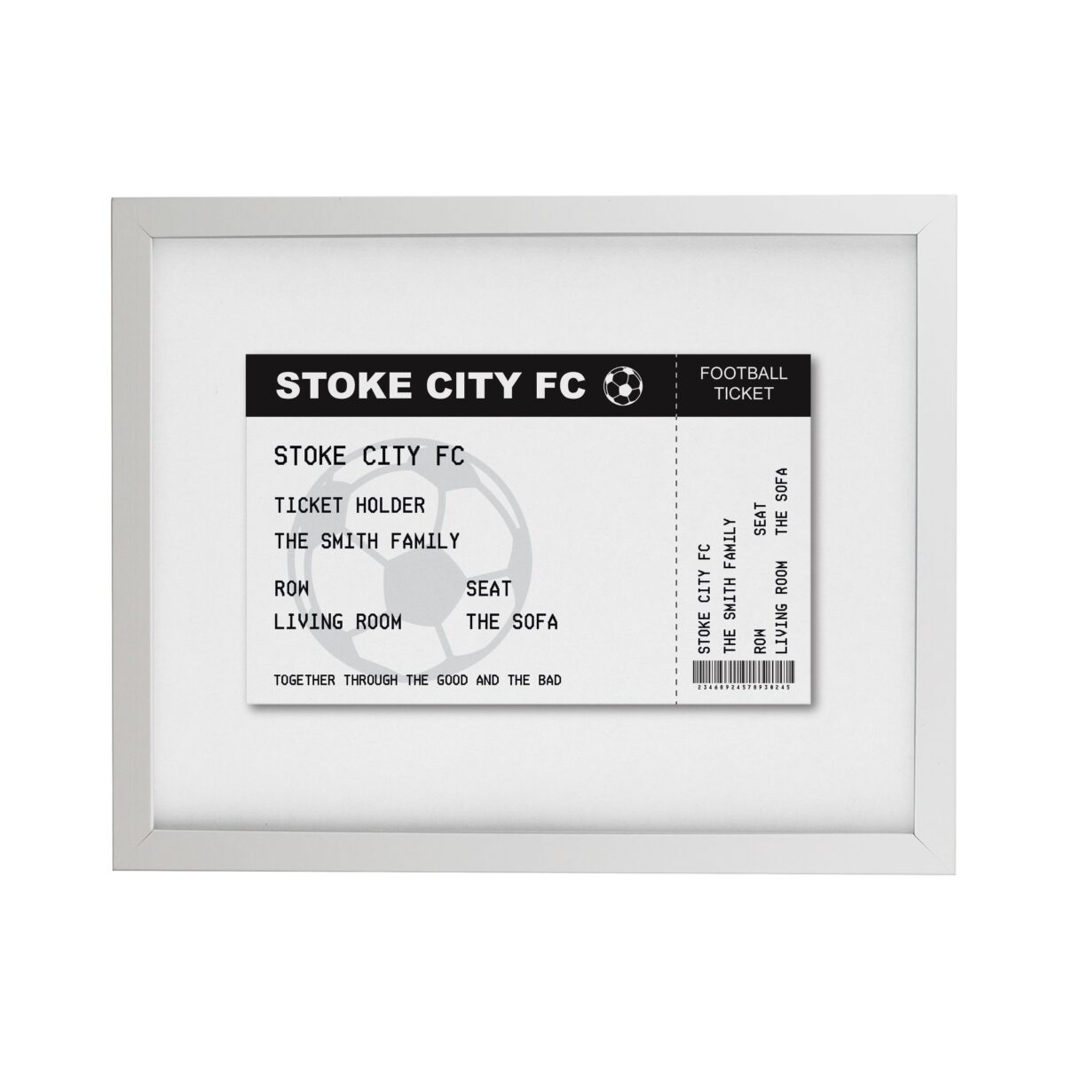 Personalised Football Ticket Framed Prints: 9 - Framed Prints By Gift Moments
