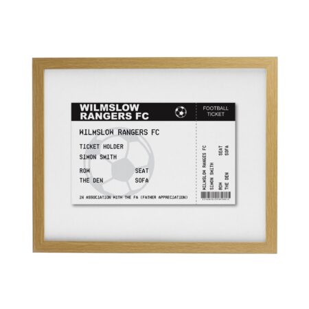 Personalised Football Ticket Framed Prints: 7 - Framed Prints By Gift Moments