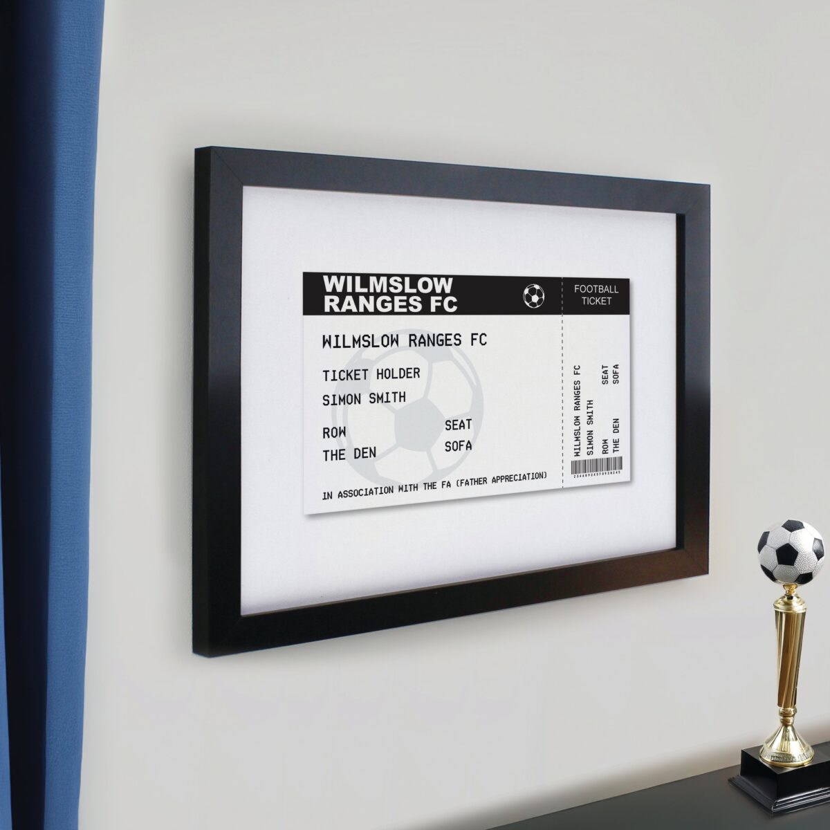 Personalised Football Ticket Framed Prints: 5 - Framed Prints By Gift Moments