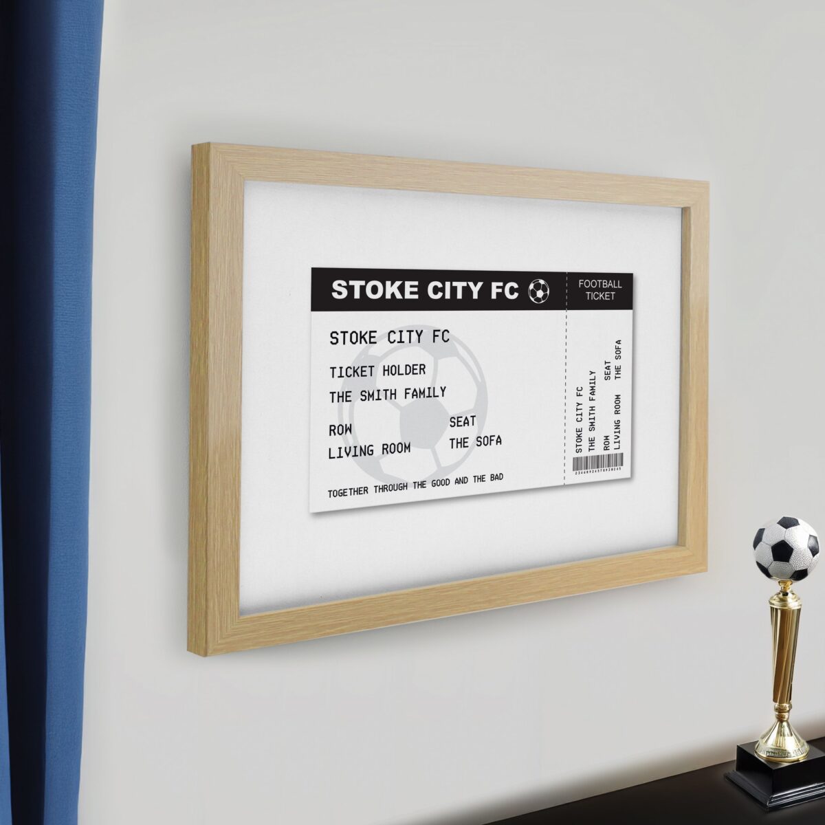 Personalised Football Ticket Framed Prints: 4 - Framed Prints By Gift Moments