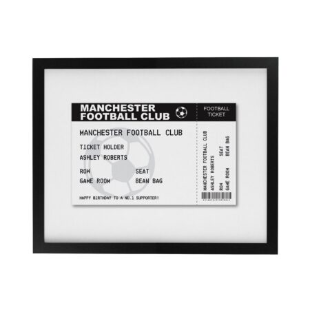 Personalised Football Ticket Framed Prints: 8 - Framed Prints By Gift Moments