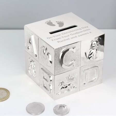 Personalised Footprints ABC Money Box: 5 - Money Boxes By Gift Moments