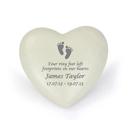 Personalised footprints heart memorial