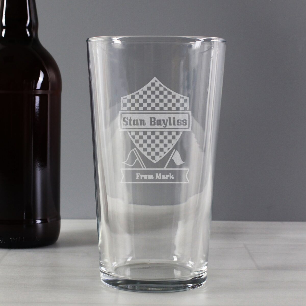 Personalised Formula 1 Pint Glass: 3 - Beer Glasses By Gift Moments