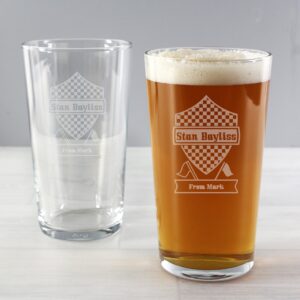 Personalised Formula 1 Pint Glass: 4 - Beer Glasses By Gift Moments
