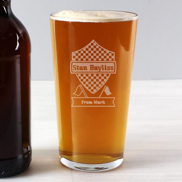 Personalised Formula 1 Pint Glass: 1 - Beer Glasses By Gift Moments