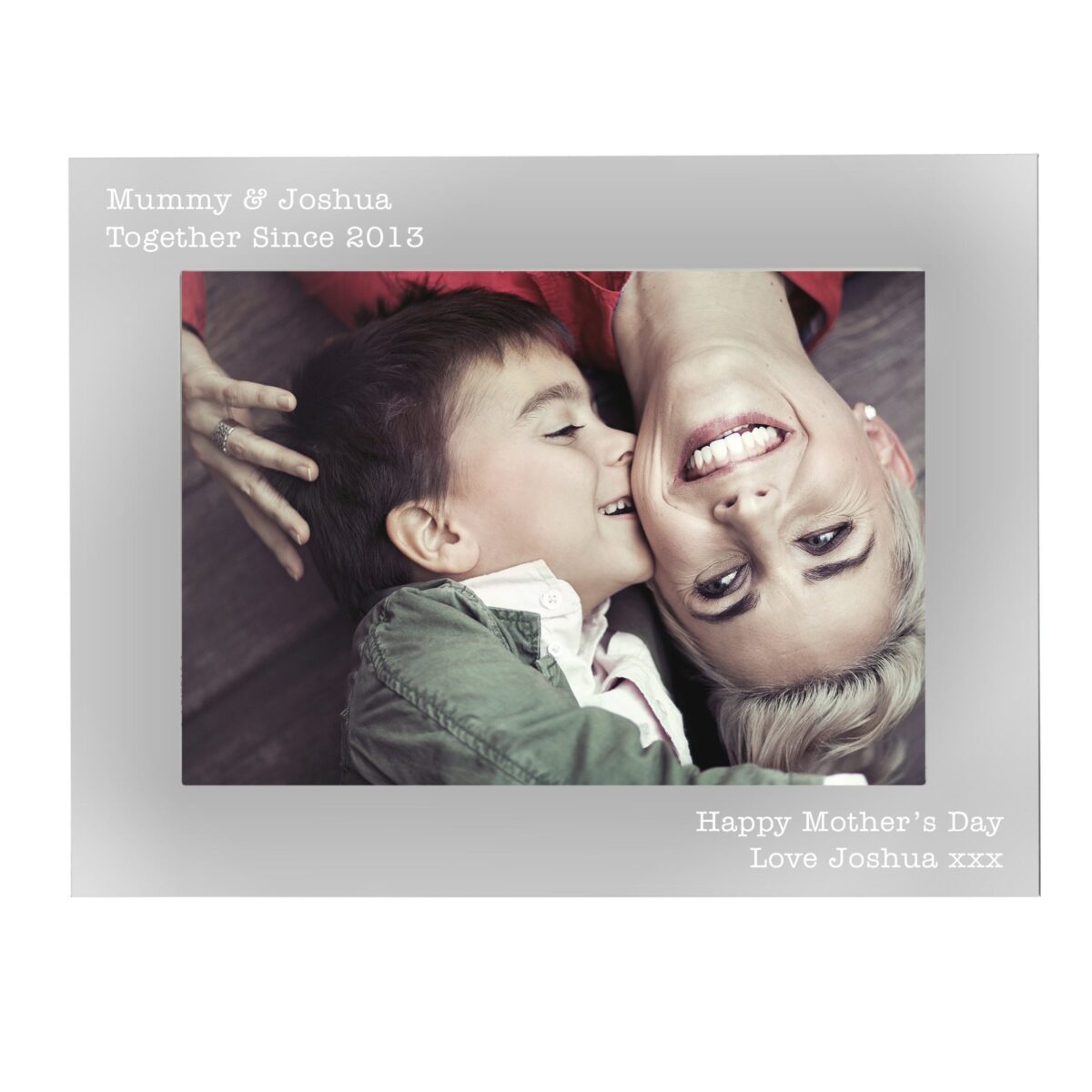 Personalised Free Text 5 x 7 Silver Photo Frame: 2 - Photo Frames By Gift Moments