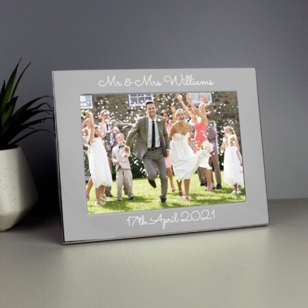 Personalised Free Text 5 x 7 Silver Photo Frame: 7 - Photo Frames By Gift Moments