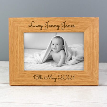 Personalised Free Text 6x4 Wooden Photo Frame: 8 - Photo Frames By Gift Moments