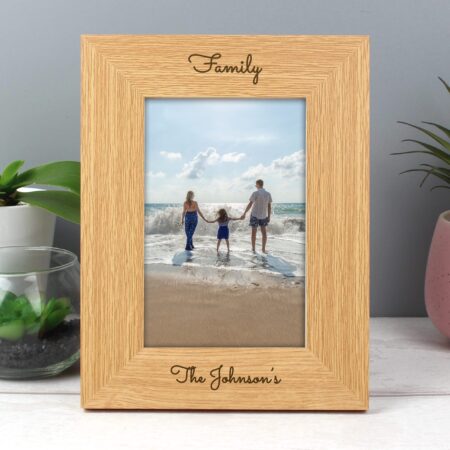 Personalised Free Text 6x4 Wooden Photo Frame: 8 - Photo Frames By Gift Moments