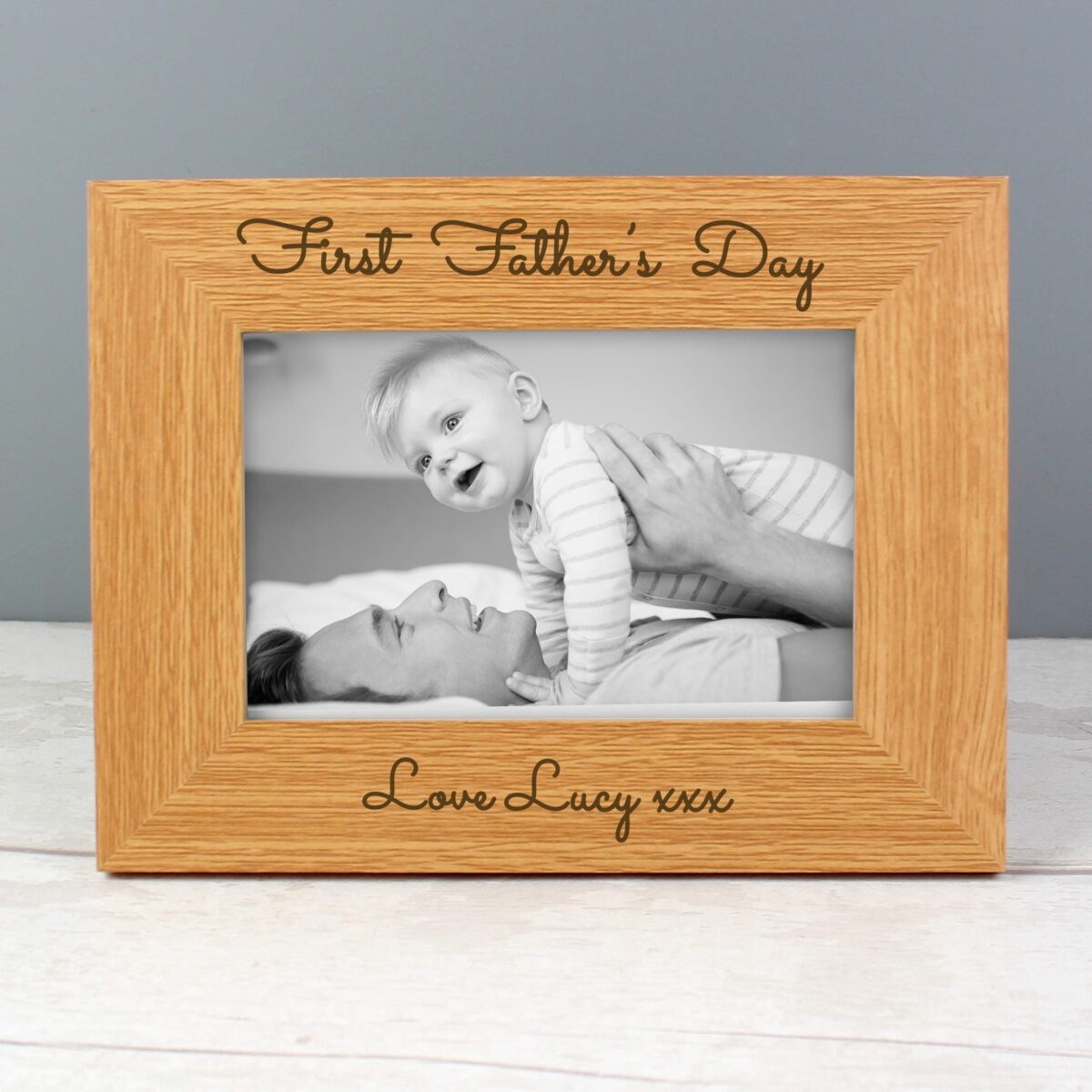 Personalised Free Text 6x4 Wooden Photo Frame: 1 - Photo Frames By Gift Moments